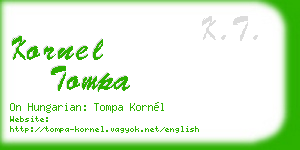kornel tompa business card